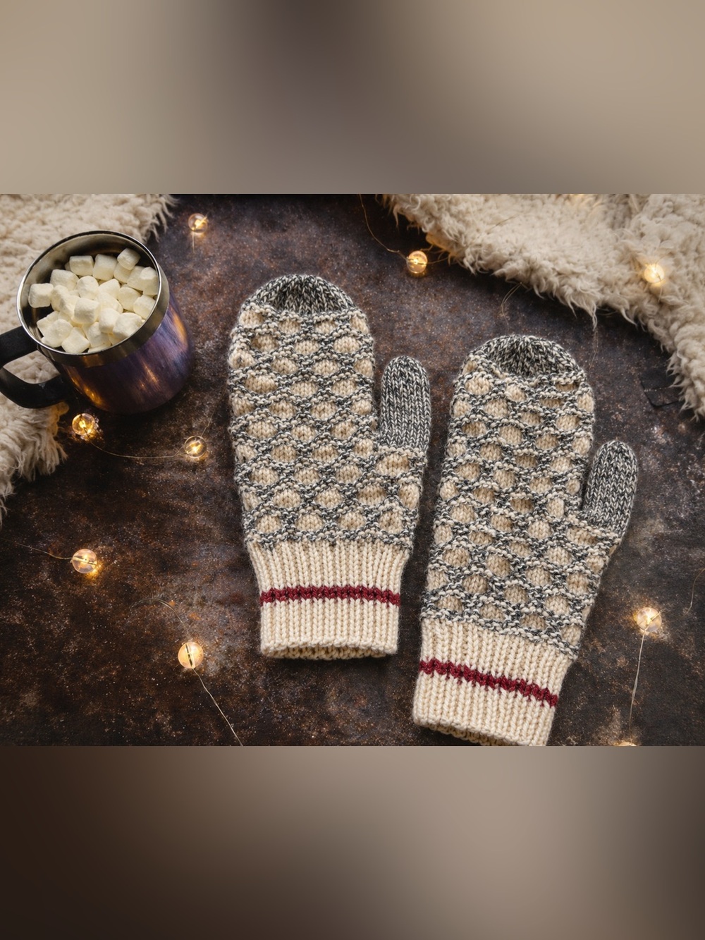 Hand Knit Briggs & Little Genuine Canadian Wool Adult Mittens | Cozy Rustic
